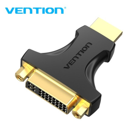 Adaptateur HDMI vers DVI Vention - Plaqué or - Direction double - Résolution 1080P@60Hz - Boîtier en PVC - Couleur noire