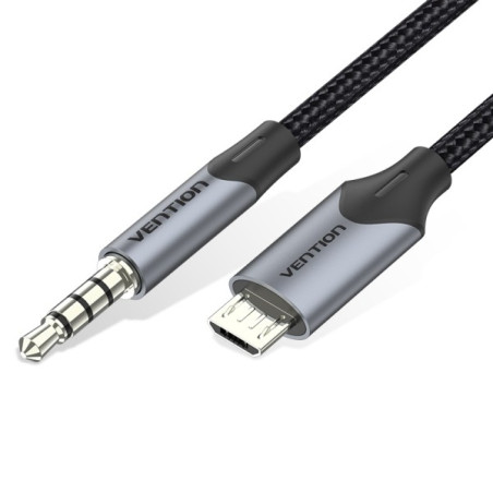 Adaptateur Micro-USB à Jack 3.5 Vention CableTech - Connecteurs de Haute Qualité - USB 2.0 - Couleur Noire