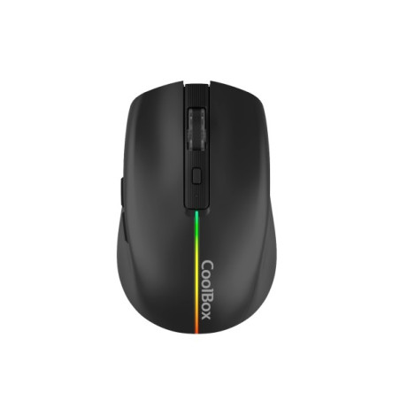 Coolbox W01 Souris Gaming Sans Fil 1600dpi - 6 Boutons - Éclairage RGB - Couleur Noire