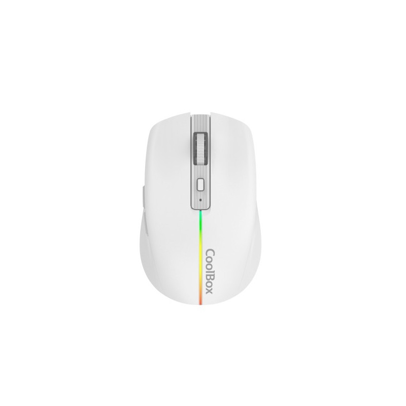 Coolbox W01 Souris Gaming Sans Fil 1600dpi - 6 Boutons - Éclairage RGB - Couleur Blanche