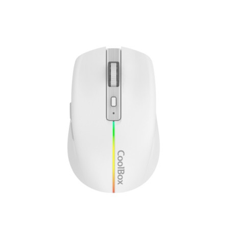 Coolbox W01 Souris Gaming Sans Fil 1600dpi - 6 Boutons - Éclairage RGB - Couleur Blanche