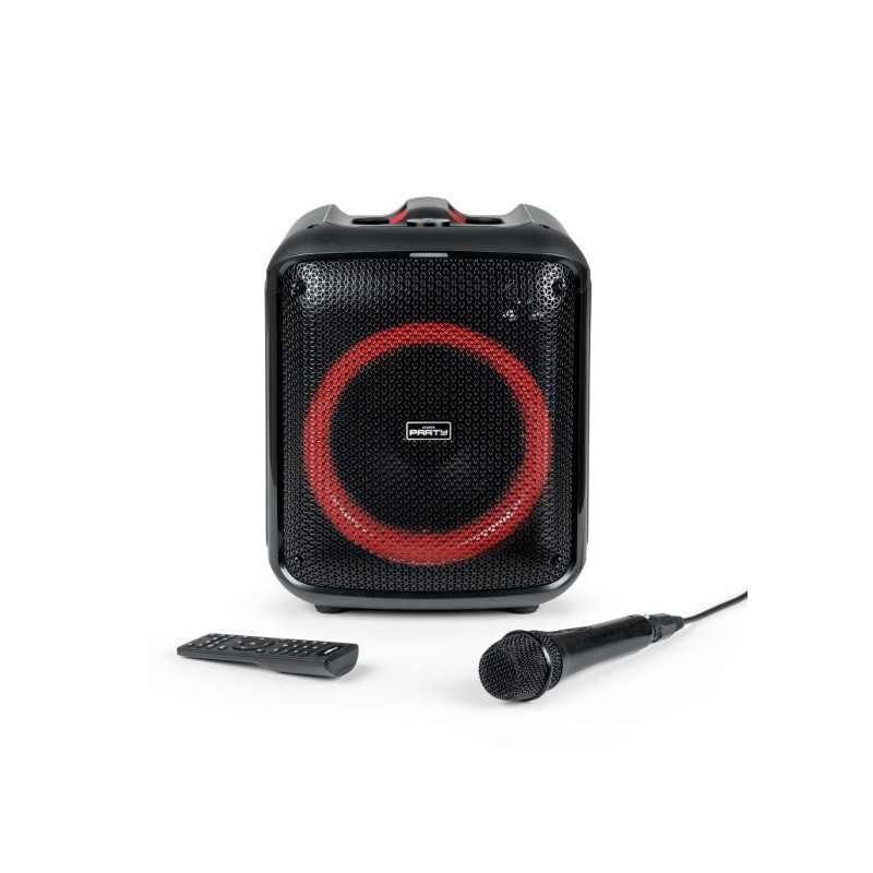 Enceinte Bluetooth Bigben - Microphone avec câble - Effets de lumières LED - Puissance musicale 200W - Couleur noire