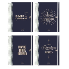 Pack de 8 - Agenda Scolaire Oxford So Chic 25/26 Spirale Journalier - Taille 8º - Couverture Rigide - Coins Micro-perforés