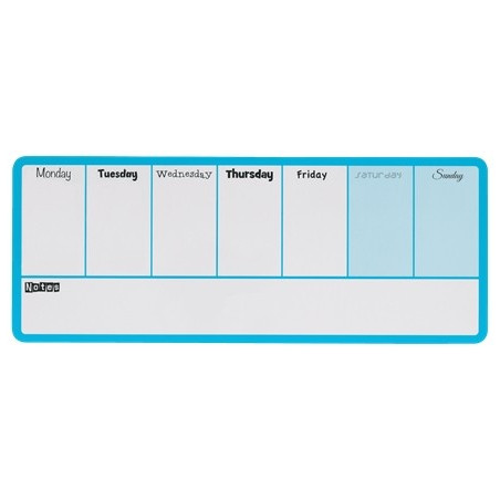 Nobo Planificateur Hebdomadaire de Tableau Magnétique Mini 360x140mm - Tampons Auto-adhésifs et Aimants pour Montage