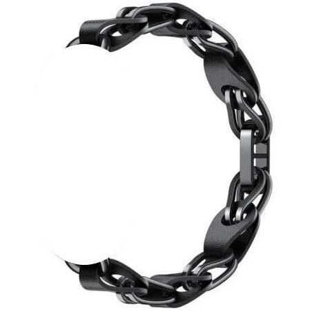 Bracelet chaîne Xiaomi pour bracelet d'activité Mi Smart Band 8 - Fabriqué en cuir et métal - Couleur noire