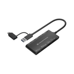Conceptronic 7 en 1 Lecteur de cartes USB 3.0 avec adaptateur USB-C, 2x SD/SDHC/SDXC, 1x Micro SD/T-Flash, 1x MS, 1x M2, 1x CF,