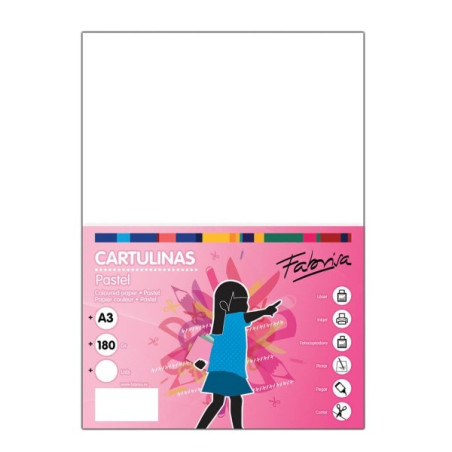 Fabrisa Pack de 25 Feuilles de Carton 180 g/m² - Taille A3 - Couleur Blanche