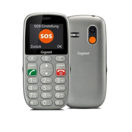 Gigaset GL390 Téléphone Mobile pour Seniors Écran 2.2" - Caméra 0.3MP - Station de Charge - Couleur Grise