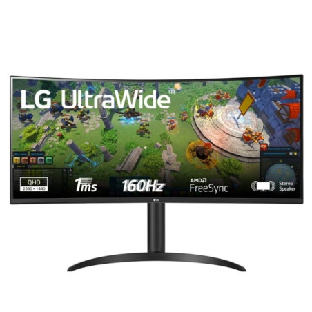 Moniteur LG Ultrawide 34" Courbé LED UWQHD 160Hz HDR FreeSync Premium - Réglable en hauteur et inclinable