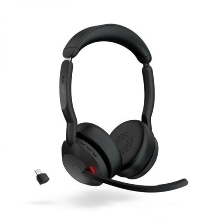 Casque Stéréo Jabra Evolve2 55 MS Link 380 avec Microphone - Bluetooth - USB-C - Suppression de Bruit - Arceau Réglable