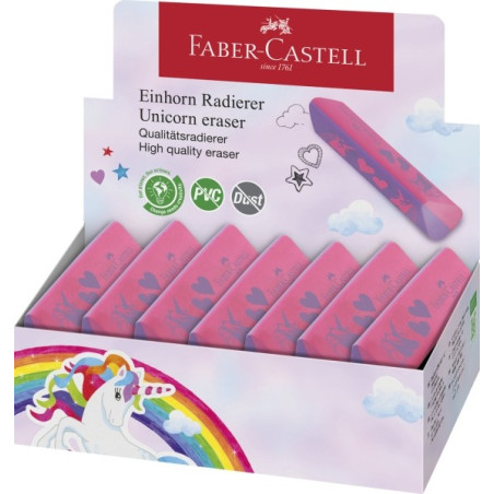 Pack de 15 - Faber-Castell Licorne Gomme à Effacer sans PVC - Forme Triangulaire Ergonomique - Sans Résidus