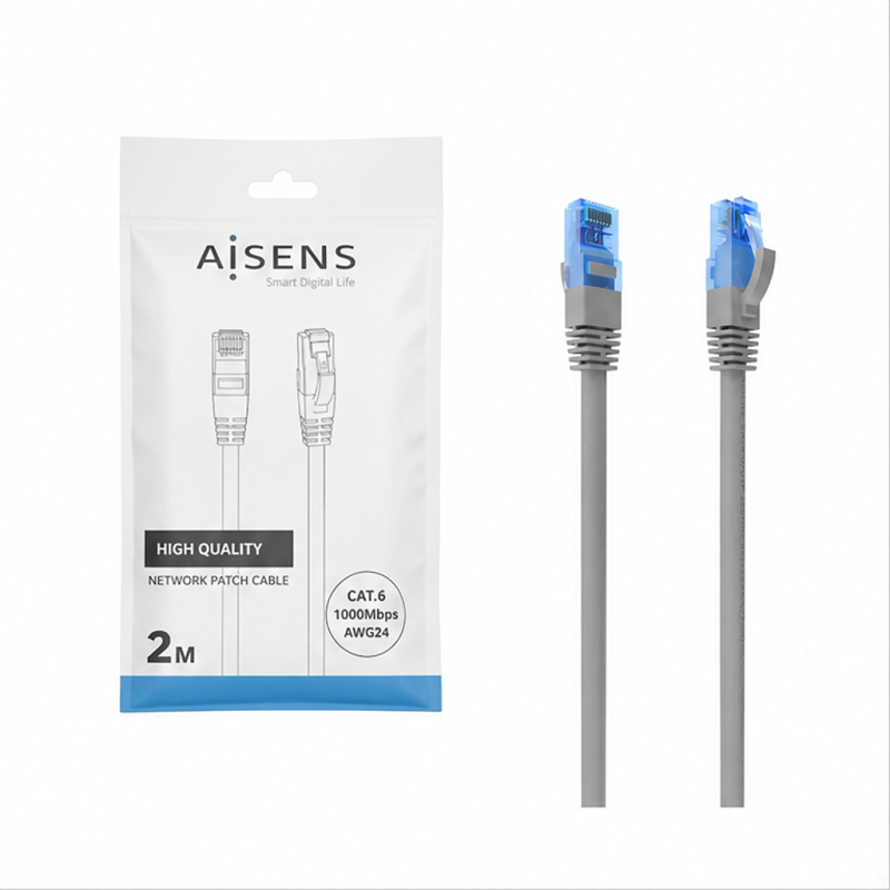 Aisens Cat.6 UTP RJ45 Patch Cable AWG26 CCA 2 m Grey
