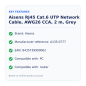Aisens Cat.6 UTP RJ45 Patch Cable AWG26 CCA 2 m Grey