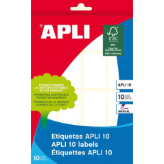 Apli Pack de 160 Etiquettes Blanches 25x40 mm - Bords émoussés - Adhésif Permanent