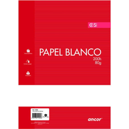 Ancor Paper Pack de 200 Feuilles 80gr Format A4 Uni