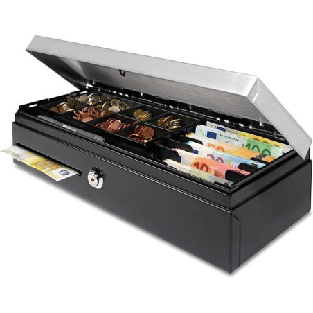 Tiroir-caisse Safescan HD-4617C - Ouverture verticale - 8 compartiments pour pièces - 8 compartiments pour billets