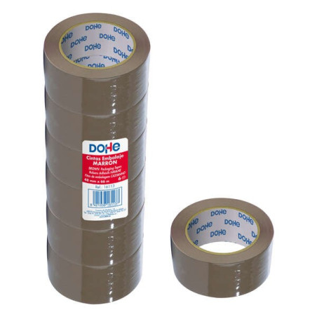 Dohe Pack de 6 Rouleaux de Joint Polypropylène - Dimensions 48mm x 66m - Couleur Marron
