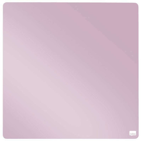 Nobo Mini Tableau Blanc Magnétique 360x360mm - Sans Cadre - Patins Adhésifs et Aimants - Design Créatif et Coloré - Rose