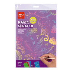 Apli Magic Scratch Colors Pack de 8 feuilles à gratter - Dimensions 210 x 297 mm - Couleurs assorties