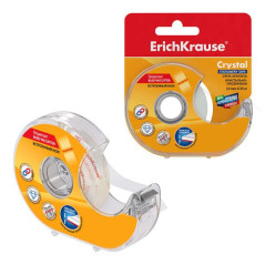 Ruban adhésif Erichkrause avec applicateur cristal - 12 mm x 25 m - Facile à utiliser - Transparent