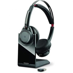 Plantronics/Poly Voyager Focus UC B825 Casque Bluetooth 4.0 avec Microphone - Portée jusqu'à 30m - Autonomie jusqu'à 12h