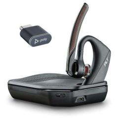 Casque Monaural Plantronics/Poly Voyager 5200-V2 UC avec Microphone Bluetooth 5.2 - Portée jusqu'à 50m avec Dongle