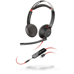 Plantronics/Poly Blackwire C5220 Casque USB-C avec microphone - Suppression du bruit - Bandeau en métal rembourré