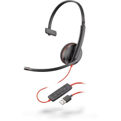 Plantronics/Poly Blackwire C3210 Casque monaural USB-A avec microphone - Oreillettes rembourrées - Commandes filaires