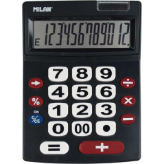 Calculatrice Milan Extra Large à 12 chiffres - Grandes touches - Touche de rectification de saisie de données