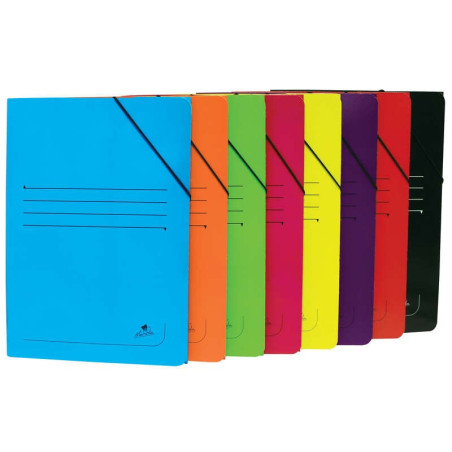 Pack de 20 - Chemise Folio en Carton Laminé Mariola 500gr/m2 - Mesures 34x25cm - Fermeture avec Caoutchouc Élastique