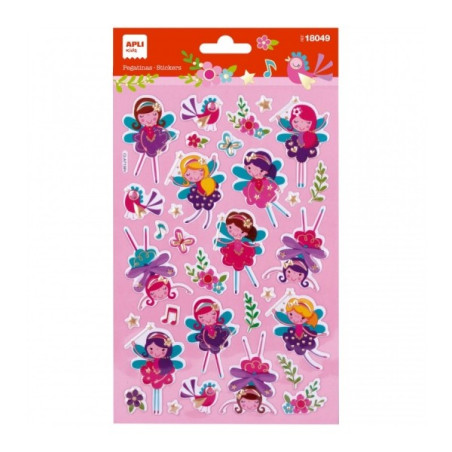 Apli Sachet de Stickers Fées - Finition Métallique - Adhésif Permanent - Idéal pour le Scrapbooking et la Décoration