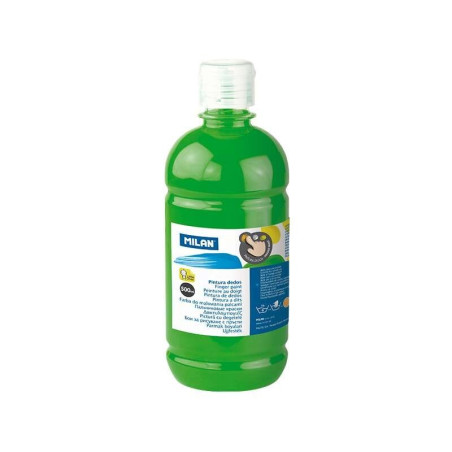 Flacon de peinture au doigt Milan - 500 ml - Application facile - Miscible - Couleur verte