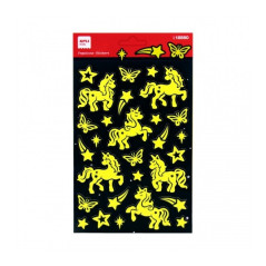Apli Sachet de Stickers Licorne - Luminescents - Adhésif Permanent - Idéal pour le Scrapbooking et la Décoration