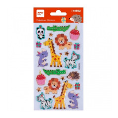 Apli Sachet de Stickers Fête des Animaux - Adhésif Permanent - Idéal pour le Scrapbooking