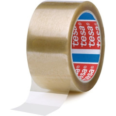 Pack de 6 - Tesa 4089 Joint demballage 50 mm x 66 mètres  En polypropylène  Adhésif en caoutchouc naturel  Transparent