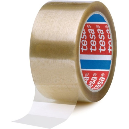 Pack de 6 - Tesa 4089 Joint demballage 50 mm x 66 mètres  En polypropylène  Adhésif en caoutchouc naturel  Transparent