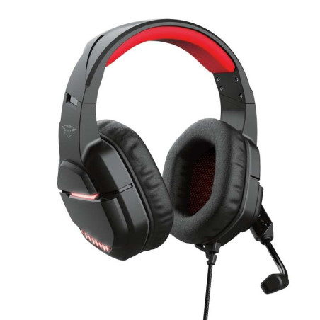Trust Gaming GXT 448 Nixxo Casque avec Microphone - Microphone Pliable - Eclairage LED - Arceau Ajustable - Haut-parleurs 50 mm