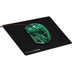 Souris + Tapis Gaming Trust GXT 783X - 6 Boutons - 4000 dpi - Tapis en Tissu Doux - Éclairage Multicolore - Noir