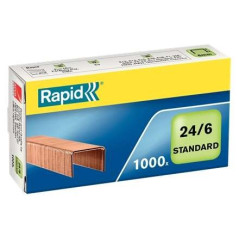 Rapid Confort Boite de 1000 Agrafes 24h/24 et 6j/7 - Jusqu'à 20 Feuilles - Fil de Cuivre Souple - Broche 6mm