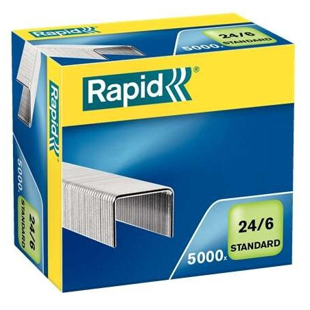 Rapid Confort Boite de 5000 Agrafes 24h/24 et 6j/7 - Jusqu'à 20 Feuilles - Fil Souple - Broche 6mm