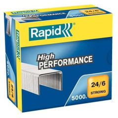 Rapid Strong Boite de 5000 Agrafes 24/6 - Jusqu'à 30 Feuilles - Fil Renforcé Galvanisé - Broche 6mm