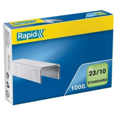 Rapid Boite de 1000 Agrafes 23/10 - De 40 à 70 Feuilles - Fil Galvanisé - Broche 10mm